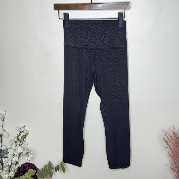 LULULEMON Align High-Rise Pant 25" Aqueous Emboss Black {YY16} - Picture 2 of 6